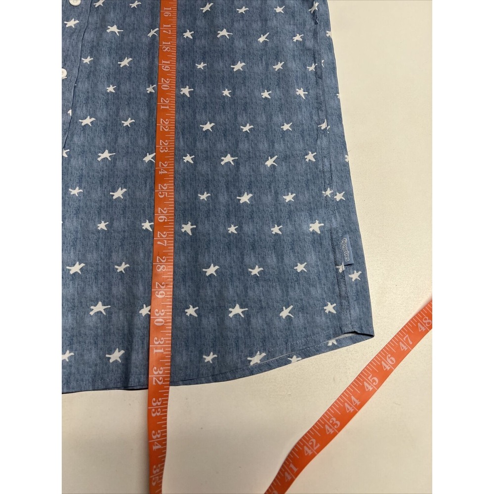 Tipsy Elves Button Up Shirt Men's Sz XL Blue White Stars USA Flag Adult - Picture 5 of 6